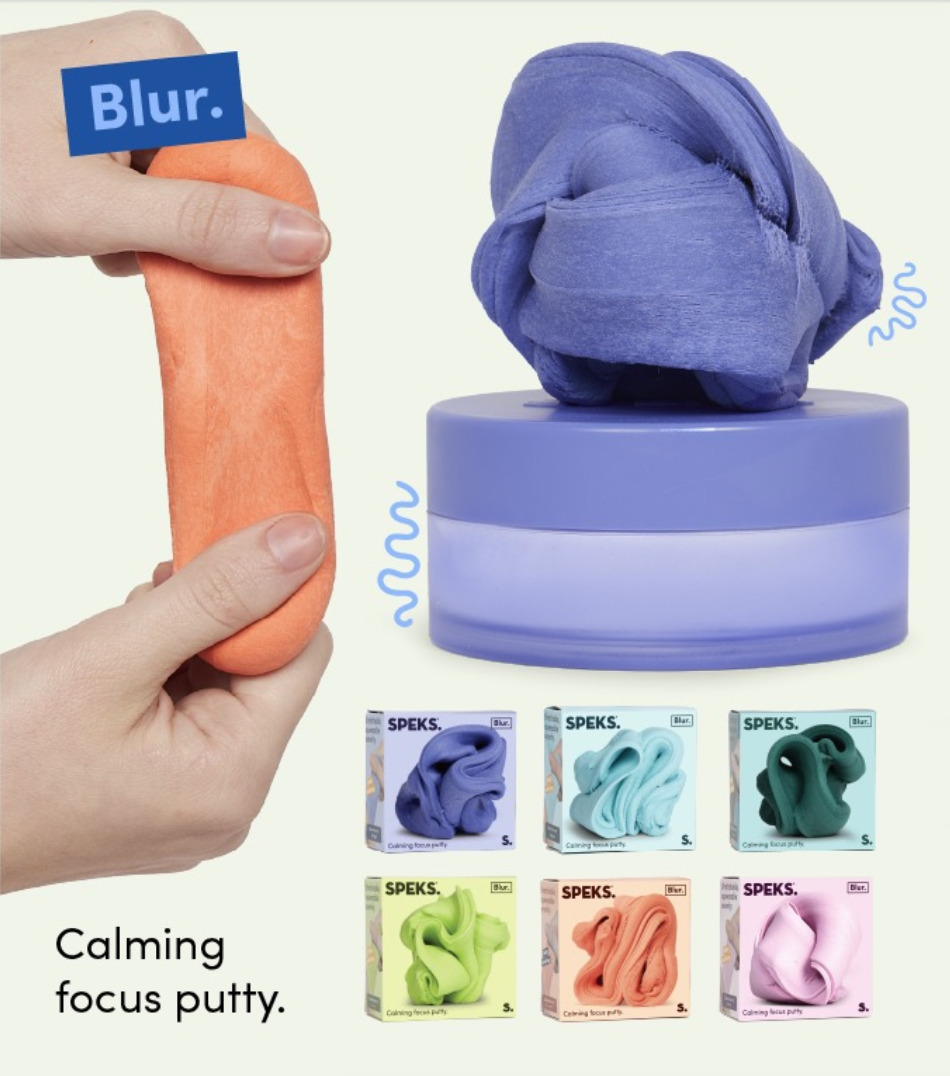 Speks Blur tactile fidget putty toy desk stress relief colours